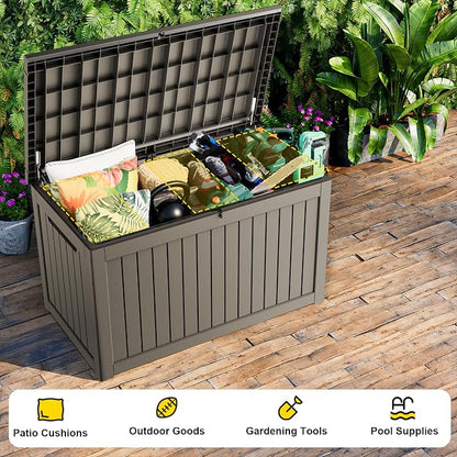 DRATO 280 Gallon Deck Boxes Outdoor Waterproof, Lockable Outdoor Storage Box - Image 4