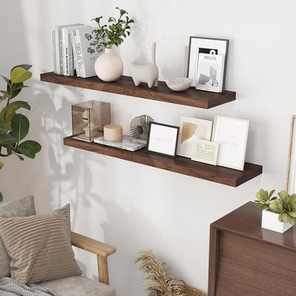 48 Inch Floating Shelves Set of 2, Rustic 48 x 9.3 Floating Shelf - Image 2