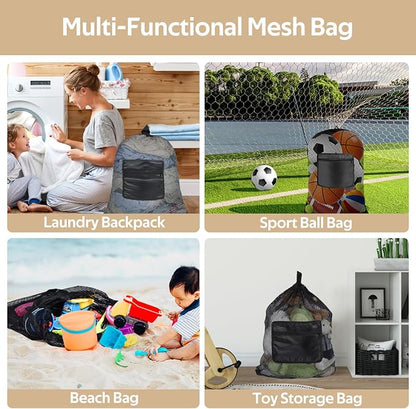 OTraki Laundry Bag Backpack 24x27 Inch Heavy Duty Mesh Laundry Bag Travel - Image 4