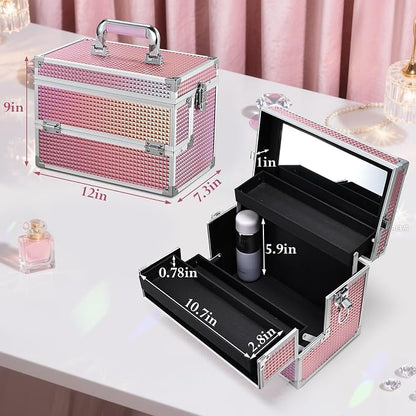 Joligrace Large Makeup Box Organizer, 12 Inch Makeup Train Case - Image 6