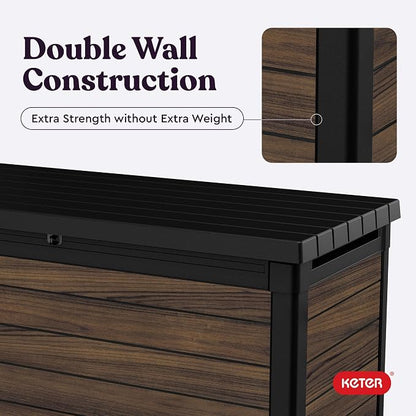 Keter Signature Collection 150 Gallon Resin Deck Box Organization and Storage - Image 9