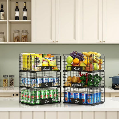 3 Pack XXL Stackable Wire Baskets - Image 6