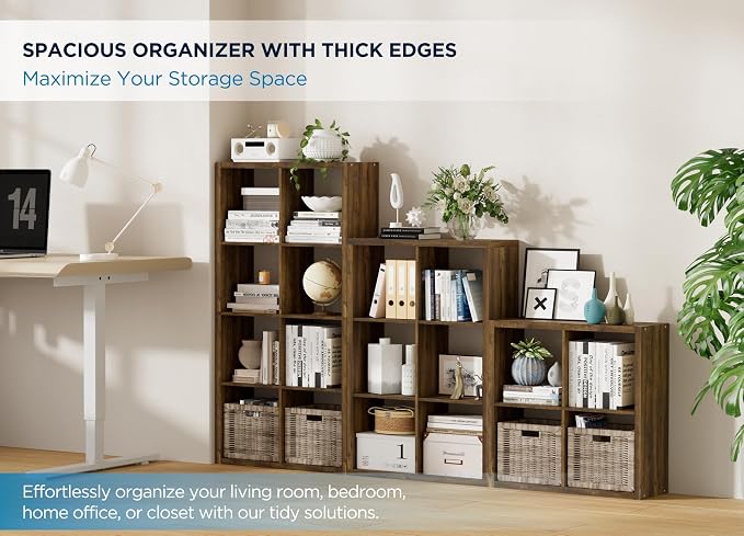 6 Cube Storage Organizer, 2x3 Cube Bookshelf, Cubby Storage Shelf, Wooden - Image 3