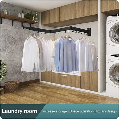 BOQORAD Drying Rack Clothing, Clothes Drying Rack Wall Mounted, Collapsible - Image 4