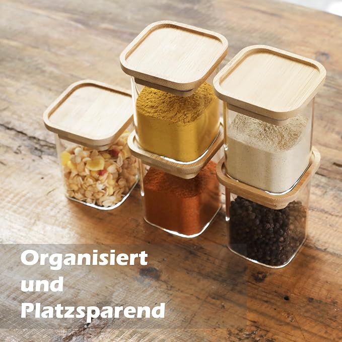 LIBWYS 12pcs Stackable Spice Jars, Square Spice Bottles - Image 4
