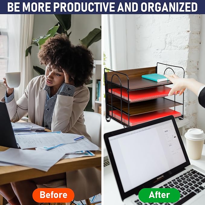 4-Tier Office Organizer, Desk File Organizer - Image 5