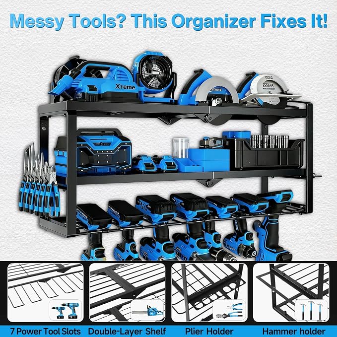 Heavy Duty Power Tool Organizer Wall Mount - Image 5