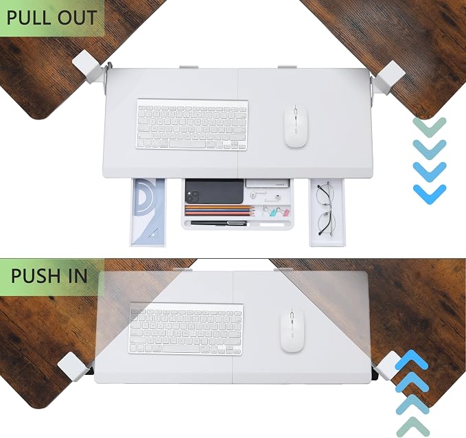ETHU Keyboard Tray Under Desk, Ergonomic Corner Keyboard Tray - Image 4