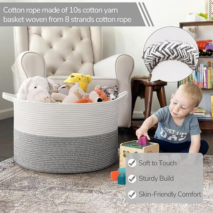 INDRESSME Large Blanket Basket, Laundry Toy Storage Baskets, Decorative Woven - Image 3