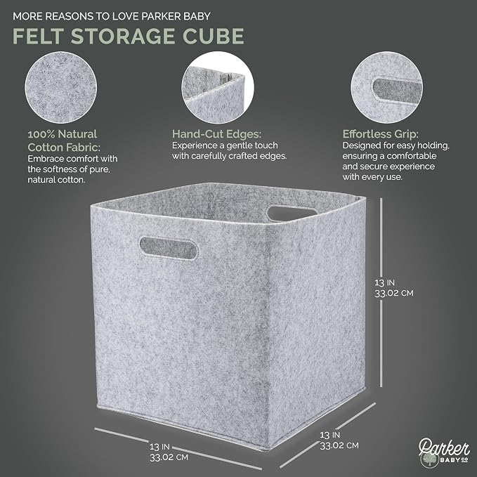 Parker Baby Felt Foldable Storage Cube - Image 2