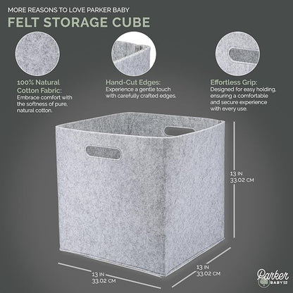 Parker Baby Felt Foldable Storage Cube - Image 2