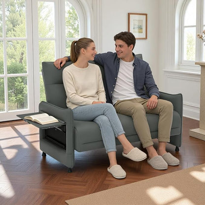 Faux Leather Loveseat, Upholstered Loveseat - Image 3