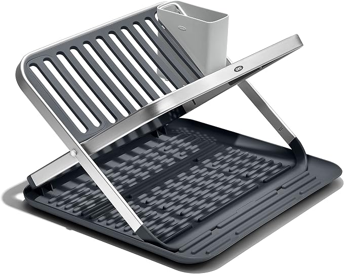 OXO Good Grips Aluminum Fold Flat Dish Drying Rack, by Unknown