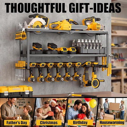Heavy Duty Power Tool Organizer Wall Mount, Metal Tool Storage Rack Loads 320lbs - Image 9
