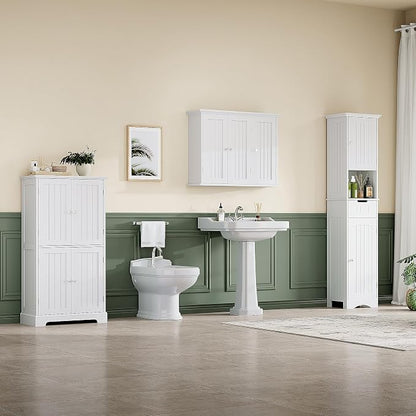 ChooChoo Laundry Cabinet with 3 Doors and Adjustable Shelves | 9.06"D x 31.1"W - Image 7