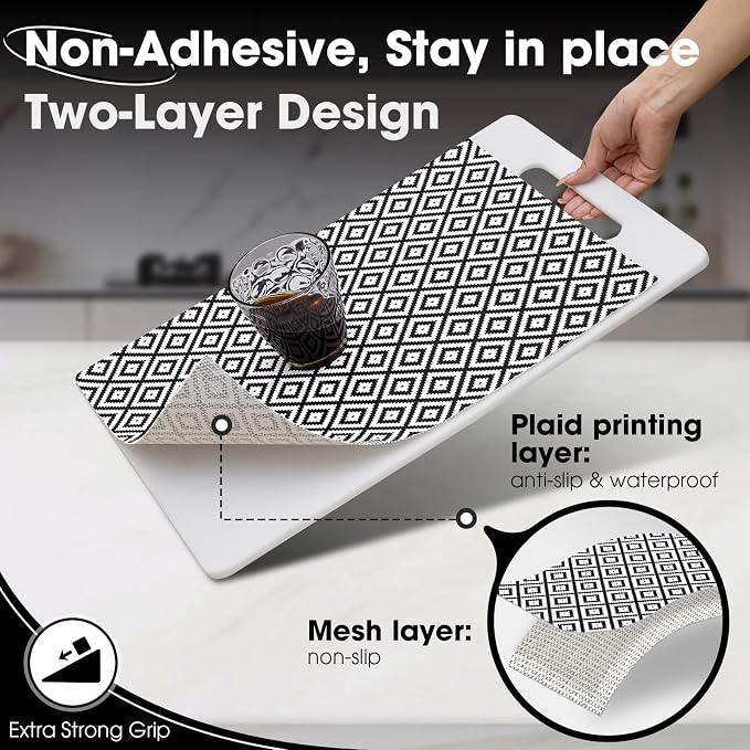 Drawer and Shelf Liner, Non-Slip Kitchen Cabinet Liners Non-Adhesive Thick - Image 2