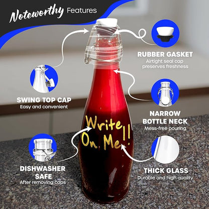 Nevlers 17 Oz Teardrop Swing Top Glass Bottles - Image 2