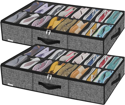 Onlyeasy Sturdy Under Bed Shoe Storage Solution Organizer by Onlyeasy