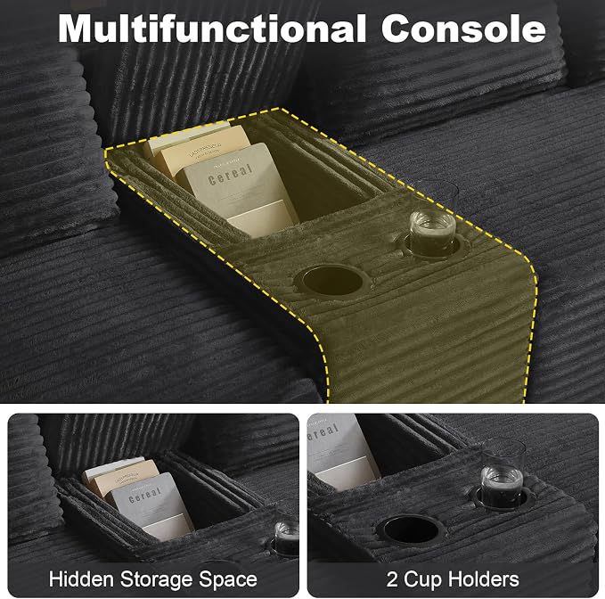 GNIXUU 140.6" Oversized U Shaped Boneless Sectional Couches - Image 5