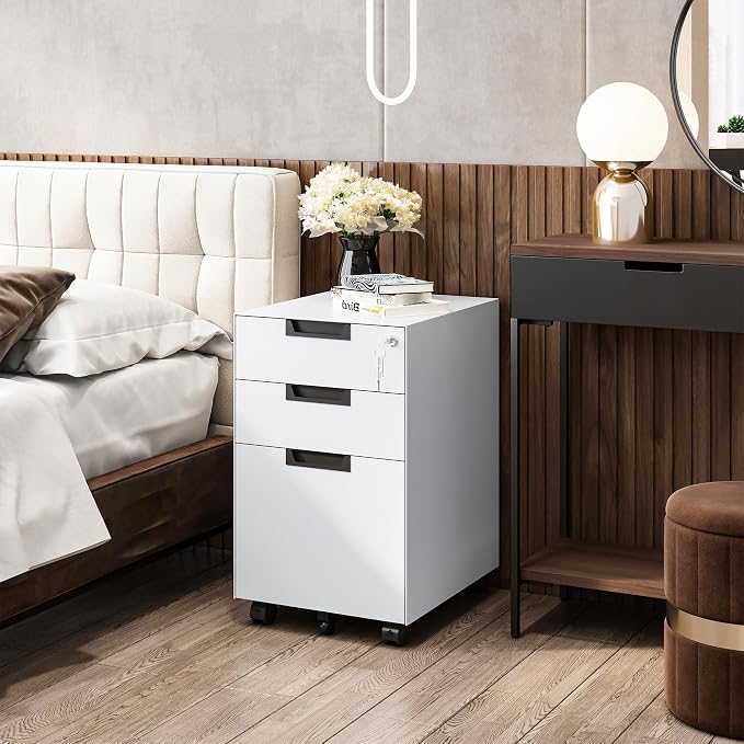 3 Drawer Vertical File Cabinets, Mobile Filling Cabinet - Image 9