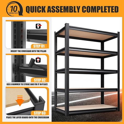 71.2" H Garage Shelving Heavy Duty Storage Shelves, Metal Adjustable Shelving - Image 8