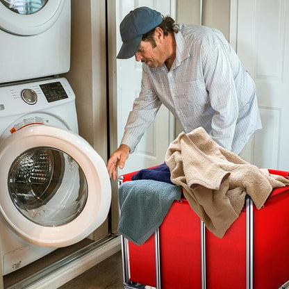 Commercial Laundry Cart on Wheels, 11.35 Bushels Large Laundry Roller, Heavy - Image 8
