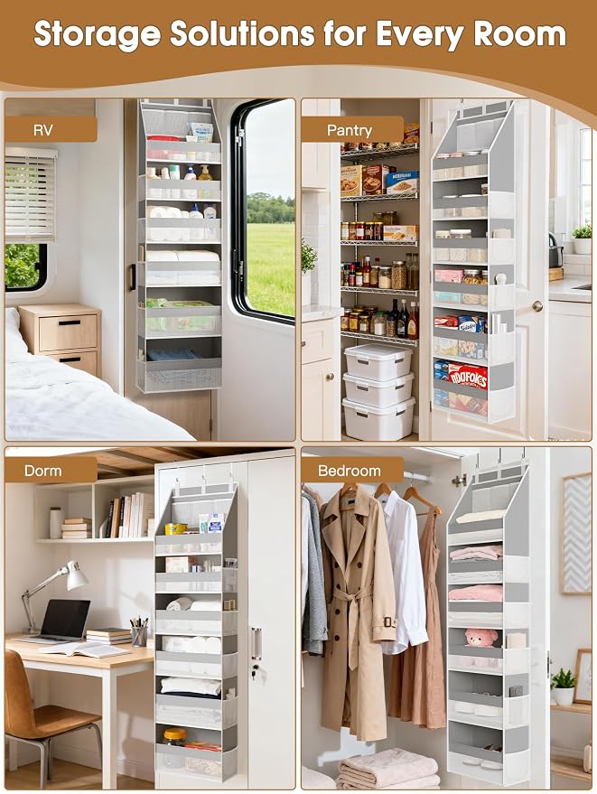 Criusia Over The Door Organizer, Heavy-Duty 6-Shelf Hanging Storage - Image 7
