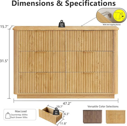 win2win 6 Drawer Dresser, Mid Century Modern Dresser - Image 2