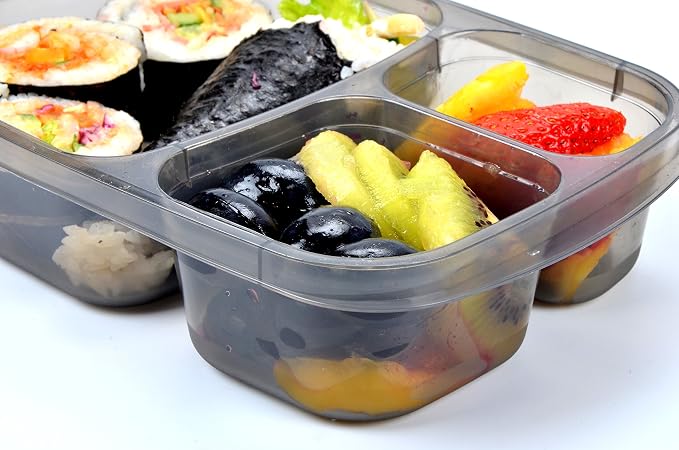 Youngever 7 Pack Bento Lunch Box, Meal Prep Containers, Reusable 3 Compartment - Image 2