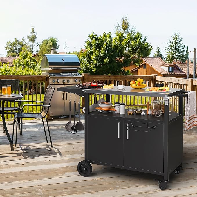 Shintenchi Outdoor Grill Cart Table - Image 4
