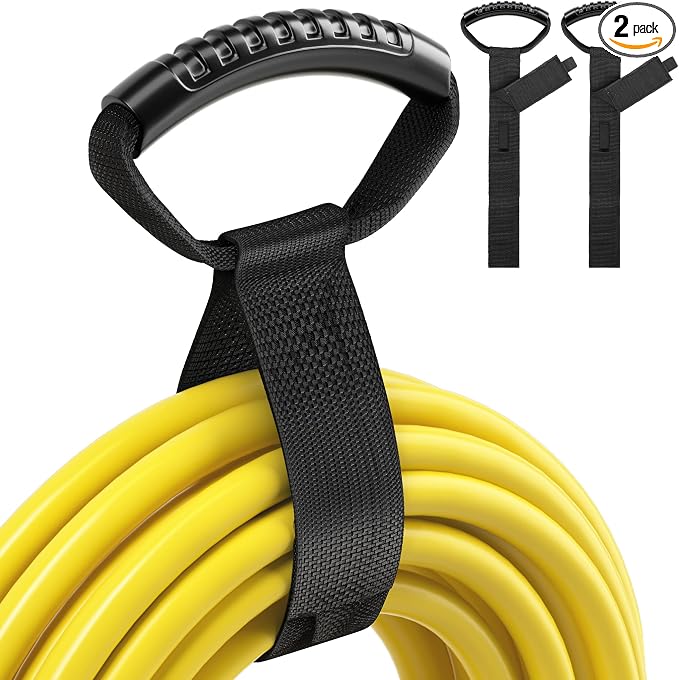 Easy-Carry Extension Cord Storage Straps 26" Black Carrying Strap Heavy Duty by Deluwire