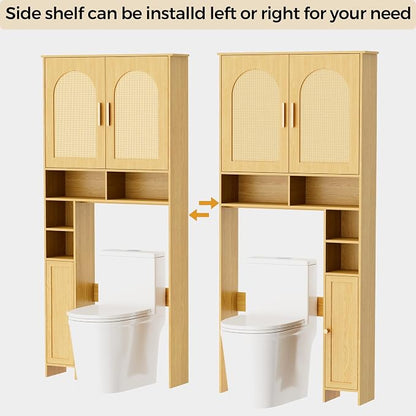 Homhedy Wooden Over The Toilet Storage Cabinet, Natural | Bathroom Organizer - Image 6