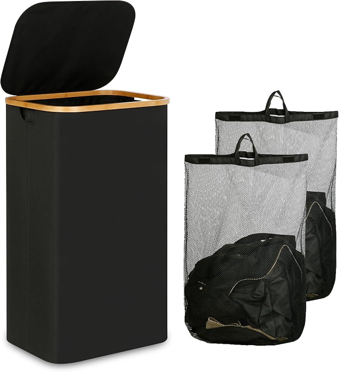 iEGrow Laundry Hamper with Lid, 110L Large Laundry Basket with Handle, by iEGrow