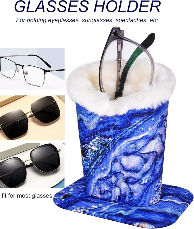 Baitaihem Eyeglasses Holder for Nightstand Soft Plush Lined Sunglasses Holder - Image 2