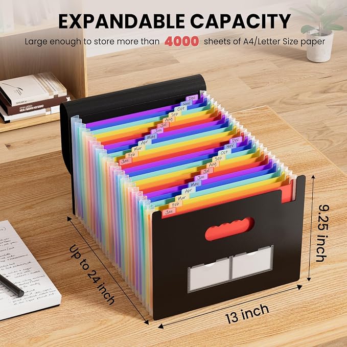 Sooez 24 Pockets Expanding File Folder - Image 2