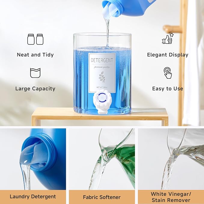 Glass Laundry Detergent Dispenser - 120 Oz Liquid Detergent - Image 7