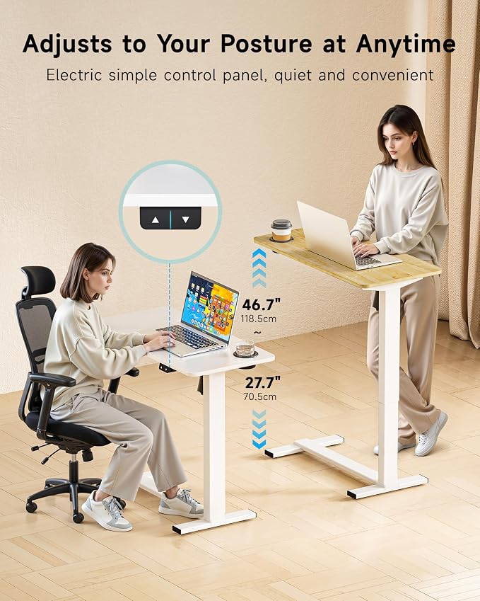 BIZUM Small Electric Standing Desk Bedside Table - Image 4
