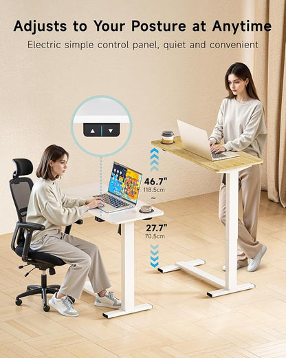 BIZUM Small Electric Standing Desk Bedside Table - Image 4
