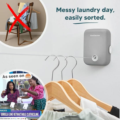 GorillaLine - Retractable Clothesline Indoor Outdoor Clothes Line - Heavy Duty - Image 3