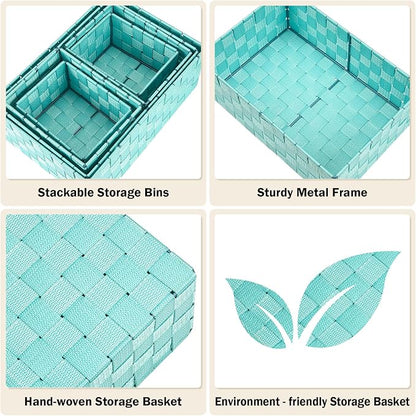 Woven Storage Baskets, Storage Bins, Cube Basket Container Baskets Storage - Image 4