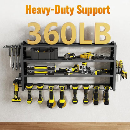 Tomorotec 4-Layer Wall-Mounted Power Tool Storage Rack, Heavy-Duty Steel Drill - Image 5
