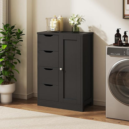 Vongrasig Bathroom Floor Cabinet, Wooden Storage Organizer - Image 4