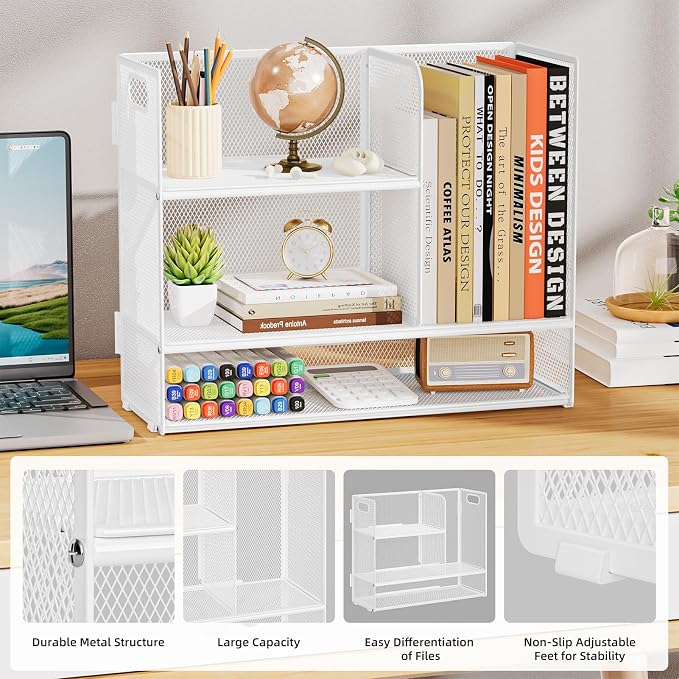 Marbrasse 3-Tier Desk Shelf Organizer - Image 4