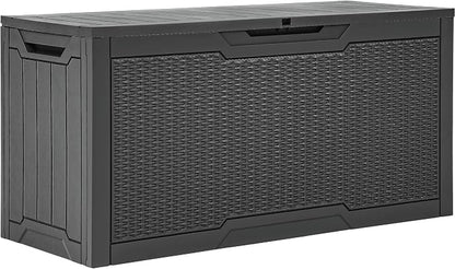 YITAHOME 80 Gallon Resin Deck Box, Weather Resistant Outdoor Rattan Storage Box - Image 7