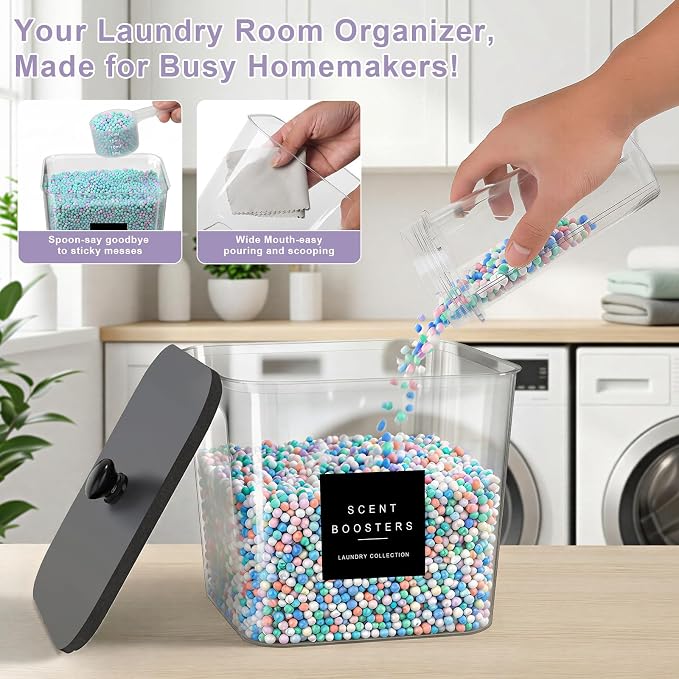 POLRAI Laundry Pod Containers and Dryer Sheet Holder and Laundry Detergent - Image 5