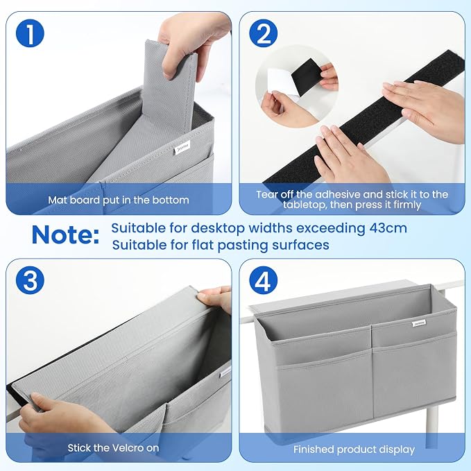 10 Pack Desk Side Hanging Organizer, Adhesive Storage Bag - Image 2