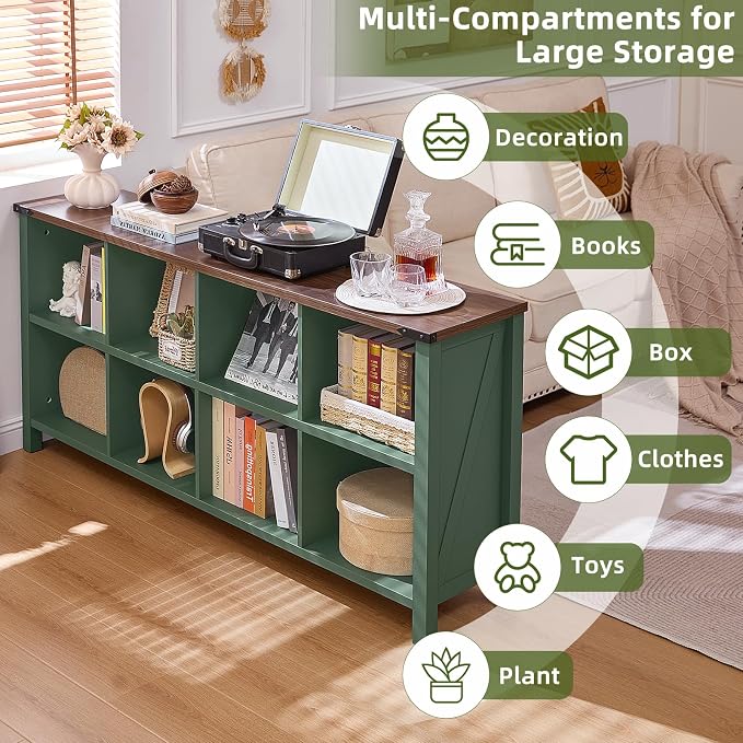 Joaxswe 8 Cube Storage Organizer, Farmhouse Green 62 Inch Wide Horizontal - Image 3