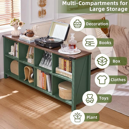 Joaxswe 8 Cube Storage Organizer, Farmhouse Green 62 Inch Wide Horizontal - Image 3