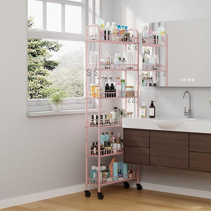 6 Tier Slim Rolling Storage Cart - Image 9