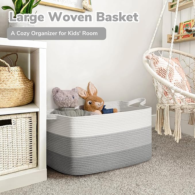 Goodpick Storage Basket, 21.6" x 14.9" x 11.8", Blanket Basket - Image 2